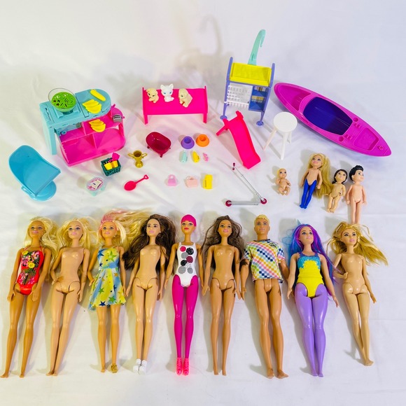 Mattel Other - Mattel Barbie Doll Accessory Lot Ken Chelsea Baby Pets Kayak Slide Scooter 40pc